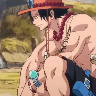 🗝️ 00fe2c46 Ace One Piece アニメ, 漫画, 海賊, 火, 冒険, タトゥー telegram sticker