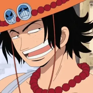 ⛓️ 1657a58b Ace One Piece エース, ワンピース, アニメ, キャラクター, 帽子, ネックレス telegram sticker