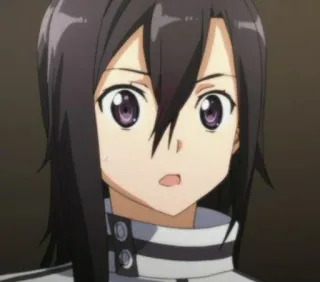 ✨ 3a1acab8 Kirigaya Suguha Sword Art Online Anime, Vrouwelijk, Zwart haar, Sword Art Online, Kirigaya Suguha, Suguha Kirigaya telegram sticker