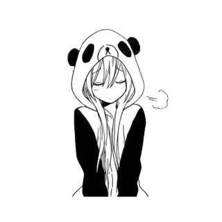 😞 33a6352d Anime, Dziewczyna, Manga, Panda, Bluza z kapturem, Słodki telegram sticker