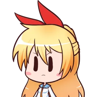 😠 44133f54 Anime, Chibi, Dziewczyna, Blondynka, Kreskówka, Postać telegram sticker