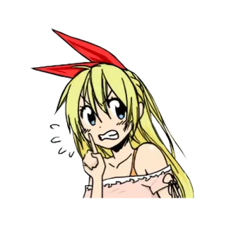 😶 57e702ff anime, manga, dziewczyna, kreskówka, postać, blondynka, zła telegram sticker