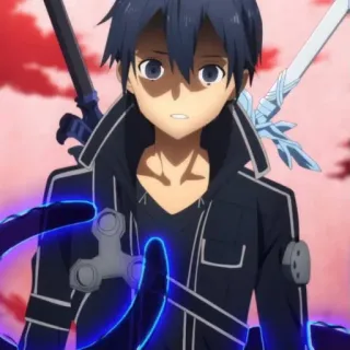 😳 7a81f3b8 Kirito Sword Art Online Anime, Sword Art Online, Kirito, Pedang, Karakter, Karakter anime telegram sticker