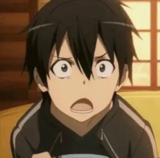 ♟ af714648 Kirito Sword Art Online Anime, Terkejut, Kaget, Kirito, Sword Art Online telegram sticker