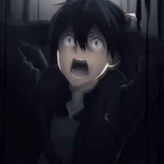 😰 e121c5f8 anime, takut, ketakutan, anak laki-laki, berteriak, terkejut telegram sticker