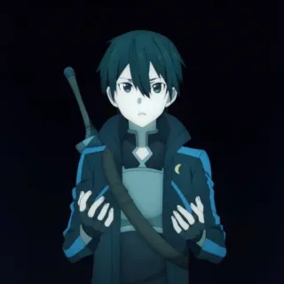 😧 e8acaf44 Kirito Sword Art Online Anime, Karakter, Kirito, Pedang, Sword Art Online telegram sticker