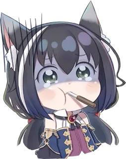 😰 045ca72a Anime, Ragazza gatto, Chibi, Malato, Termometro telegram sticker