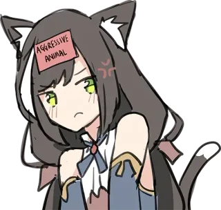 😤 58feb85d AGGRESSIVE ANIMAL animale, gatto, carino, adesivo, anime telegram sticker