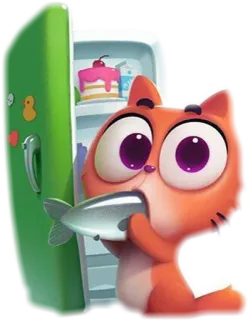 🐈 371218ad cat, fish, refrigerator, cartoon, food telegram sticker
