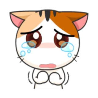 😢 02e8f0d2 kat, verdrietig, huilen, cartoon, emoji, schattig, kawaii telegram sticker