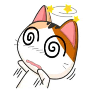 🙄 4d1c6e6e kat, duizelig, cartoon, emoji, sticker telegram sticker