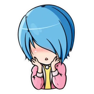 ☺️ 83d2b5ab อนิเมะ, จิบิ, น่ารัก, เขิน, การ์ตูน, สติกเกอร์ telegram sticker