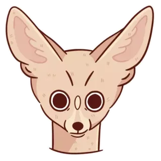 🙂 1b54382d fennec fox, cartoon, animal, desert fox, big ears telegram sticker