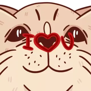 ❤️ 848ccf9f I <3 U cat, heart, love, i love you, animal telegram sticker