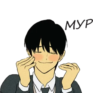 😻 755a7765 МУР Cartoon, Junge, Süß, Gesicht telegram sticker