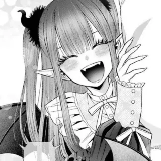 😄 8299c0a8 anime, mangá, desenho animado, mulher, sorrindo, feliz telegram sticker