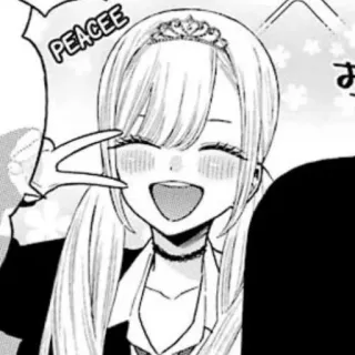 😄 c787e84d PEACEE Anime, Mangá, Garota, Sinal de paz, Princesa, Fofo telegram sticker