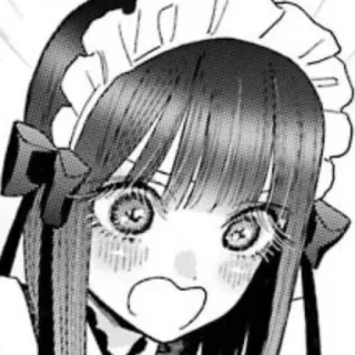 😦 e748d2cc Anime, Mangá, Maid, Garota, Fofa, Ilustração telegram sticker