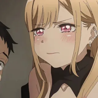 😒 0f1d4670 Marin Kitagawa Anime, Gadis, Imut, Pirang, Mata whatsapp sticker