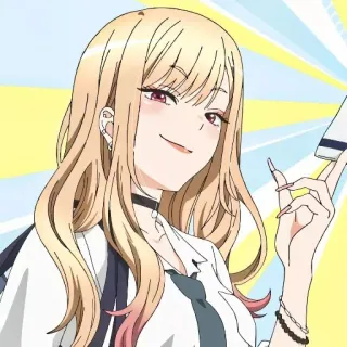 🤑 16d26c5d Marin Kitagawa My Dress-Up Darling Anime, Gadis, Pirang, Marin Kitagawa, My Dress-Up Darling whatsapp sticker