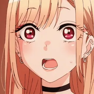 😍 cc94c792 Marin Kitagawa My Dress-Up Darling 动漫, 漫画, 可爱, 女孩, 金发 telegram sticker