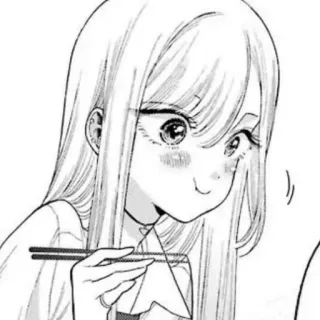 📀 6dc8b0c0 Аниме, Девушка, Ест, Палочки, Манга telegram sticker