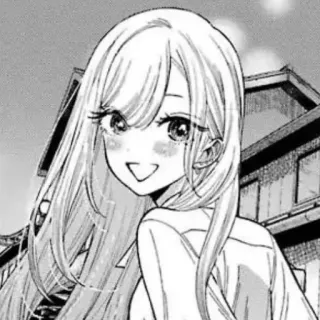 📀 df2349aa аниме девушка, манга, улыбается, длинные волосы, портрет telegram sticker