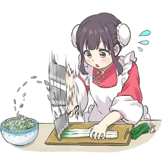 🔪 01b3bfd0 动漫, 烹饪, 可爱, 切, 厨师, 食物 telegram sticker