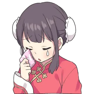 😢 207bdee0 哭, 动漫, 女孩, 伤心, 卡通 telegram sticker