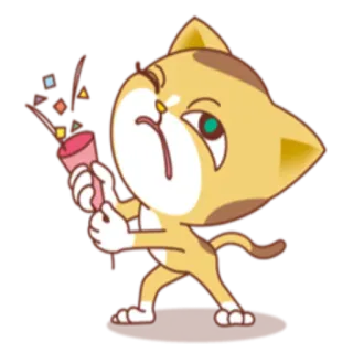 🎉 5d4b3675 猫, 派对, 庆祝, 彩带, 可爱, 动物 telegram sticker