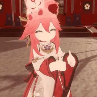 👍 28549983 Yae Miko Genshin Impact Yae Miko, Genshin Impact, Anime, Personnage de jeu vidéo, Doigt d'honneur, Offensant telegram sticker