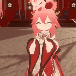 👍 9d186e5e Yae Miko Genshin Impact Anime, Genshin Impact, Yae Miko, Jeu vidéo, Mignon, Kawaii telegram sticker