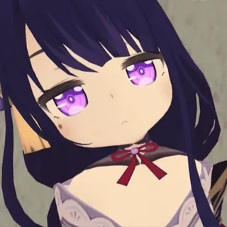 😀 d33f293d Raiden Shogun Genshin Impact Anime, Jeu vidéo, Genshin Impact, Raiden Shogun, Personnage, Mignon telegram sticker