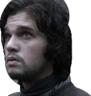 🤔 421da207 Jon Snow Game of Thrones Jon Snow, Game of Thrones, Kit Harington, Personaggio, Fantasy, Serie TV whatsapp sticker