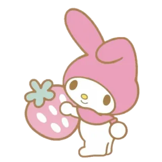 🌸 e89f4e59 My Melody My Melody, Sanrio, kawaii, schattig, cartoon, aardbei, roze, personage telegram sticker