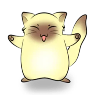 🤗 3a4224b9 chat, animal, mignon, dessin animé, kawaii, joyeux, animal de compagnie whatsapp sticker