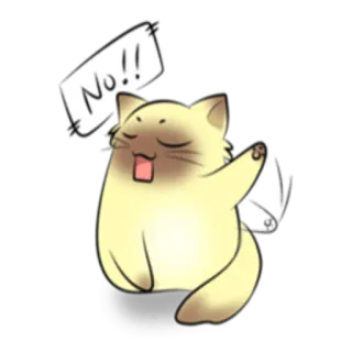 😞 5ee0aab6 NO!! chat, animal, non, négatif, mignon, dessin animé whatsapp sticker