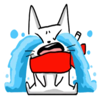 😭 0499efa8 猫, 哭, 悲伤, 情感, 眼泪, 卡通 telegram sticker