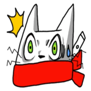 😰 21bb6ca8 猫, 刀, 动漫, 卡通, 动物, 围巾 telegram sticker