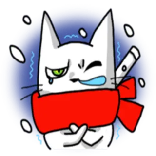 ❄️ 57b93b50 猫, 贴纸, 冷, 冬天, 卡通, 围巾, 悲伤 telegram sticker