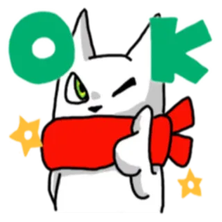 👍 84cf20a9 OK 猫, 卡通, 好的, 批准, 积极, 贴纸 telegram sticker