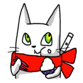 🍜 bb350436 猫, 忍者, 武器, 纸杯蛋糕, 围巾, 筷子 telegram sticker