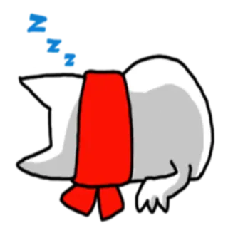 😴 d0538571 睡觉, 围巾, 动物, 困, zzz, 卡通 telegram sticker