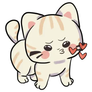 😘 b5ffe25e кот, милый, каваий, животное, наклейка, сердечки, любовь, поцелуй telegram sticker