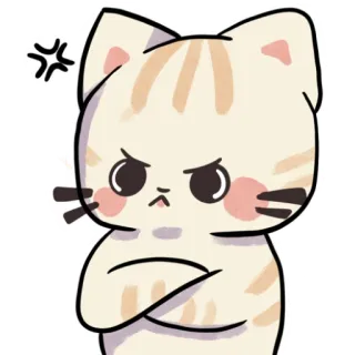 😡 fedf55f9 кот, злой, бешеный, милый, мультфильм, расстроенный telegram sticker