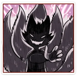 😈 51b3373e ปีศาจ, สุนัขจิ้งจอก, สัตว์ประหลาด, สิ่งมีชีวิต, สยองขวัญ, แฟนตาซี telegram sticker