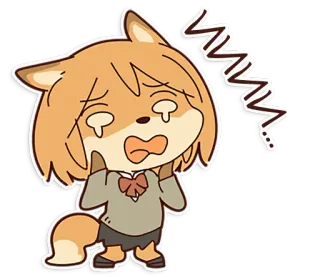 😱 16d1211c płacz, smutny, anime, naklejka, przygnębiony, kreskówka, postać telegram sticker
