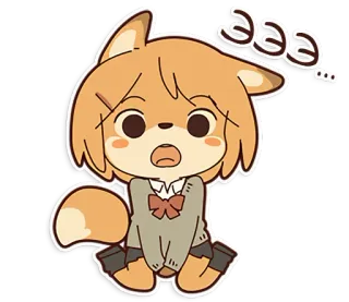 😧 28bfe454 Eee... Anime, Słodkie, Zaskoczony, Kreskówka, Postać, Naklejka telegram sticker