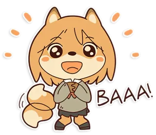 😲 55b1d6a9 BAAA! Anime, Słodkie, Pies, Zwierzę, Naklejka, Manga telegram sticker