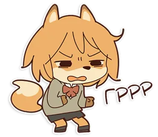 😠 63f9f1d9 ГРРР Anime, Lis, Zły, Kreskówka, Naklejka telegram sticker